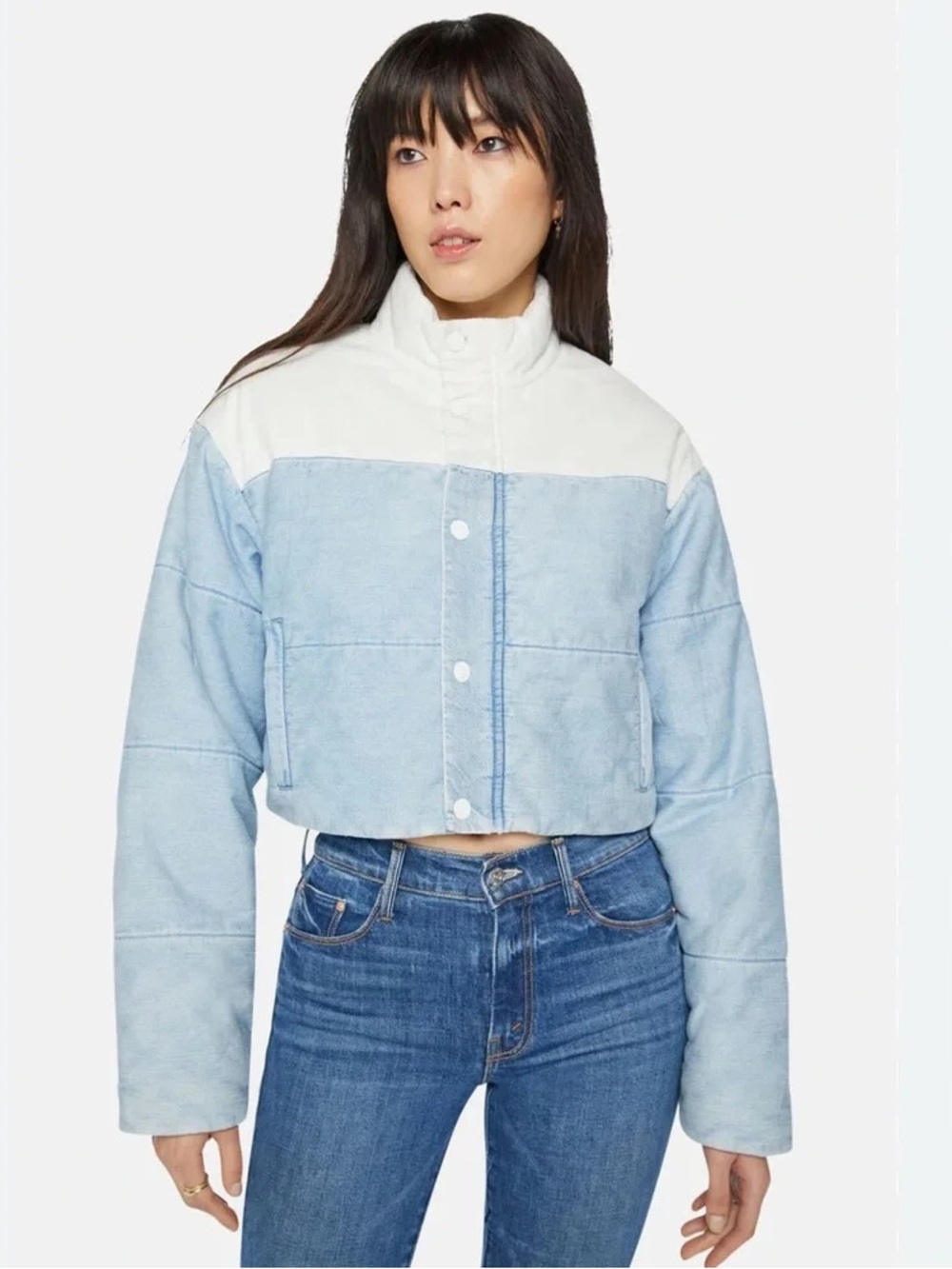 MOTHER‎ Revolve Drop Pillow Talk Puffer Crop Coat in "Its Chill" Size Medium - Picture 2 of 8